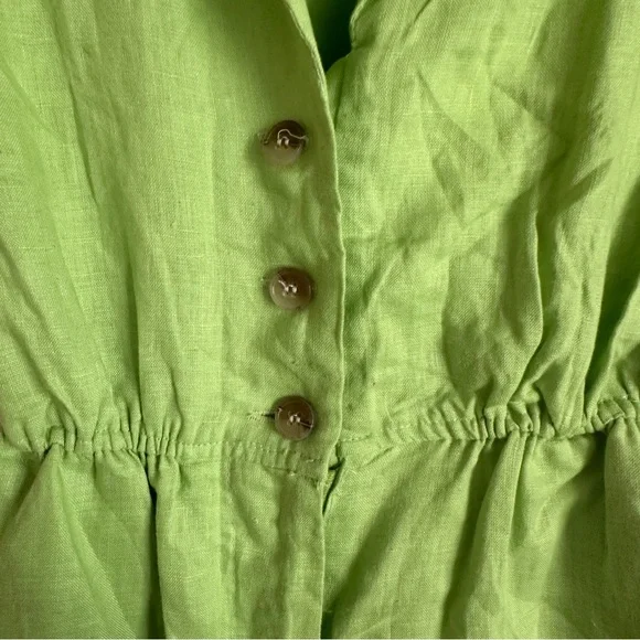 SEEK The Label Lime Green Linen Romper – Women’s Size S - Picture 3 of 4
